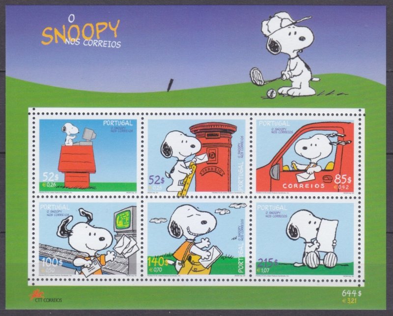 2000 Portugal 2461-2466/B165 50th Anniversary Comics Peanuts 10,00 €