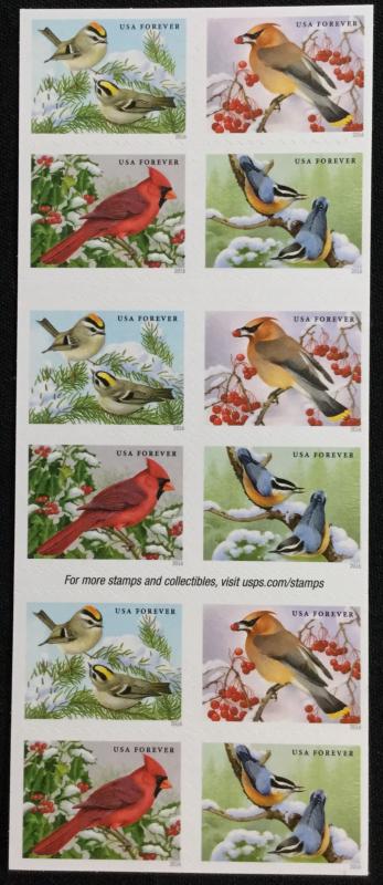 US #5126-5129 (5129b) MNH Booklet of 20 Songbirds in Snow