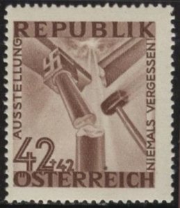 Austria B176 (mnh) 42g+42g anti-fascism: hammer, dull brn (1946)