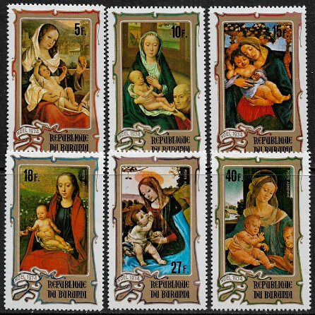 Burundi #474-6, C213-5 MNH Set - Christmas Paintings