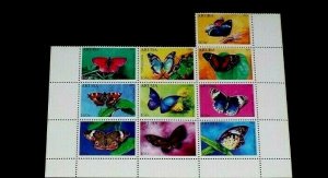 TOPICAL, BUTTERFLIES, 2011, ARUBA #385-394, SET/9, MNH, LOT #8, NICE,LQQK