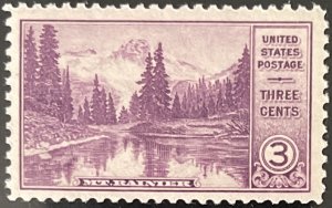 Scott #742 1934 3¢ National Parks Mount Rainier MNH OG VF