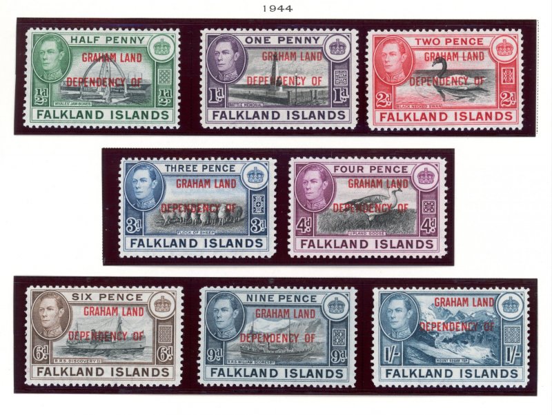 Falkland Islands Dependencies Graham Land 2L1-2L8 MH 1944