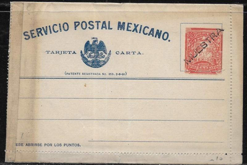 Mexico Postal Stationery Lettercard H&G 16 MUESTRA Specimen Overprint