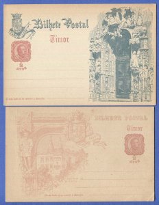 TIMOR  Portuguese Colonies two Mint postal cards