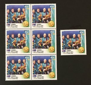 Australia - Olympics 2000 - Swimming - Jim Thorpe - Block of 6 + Single - MNH