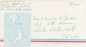 United States Vietnam War Soldier's Free Mail 1966  A.P.O. 96602 1st Force Se...
