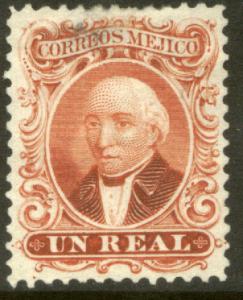 MEXICO 14a, 1Real Unused, no district name. No gum. (806)