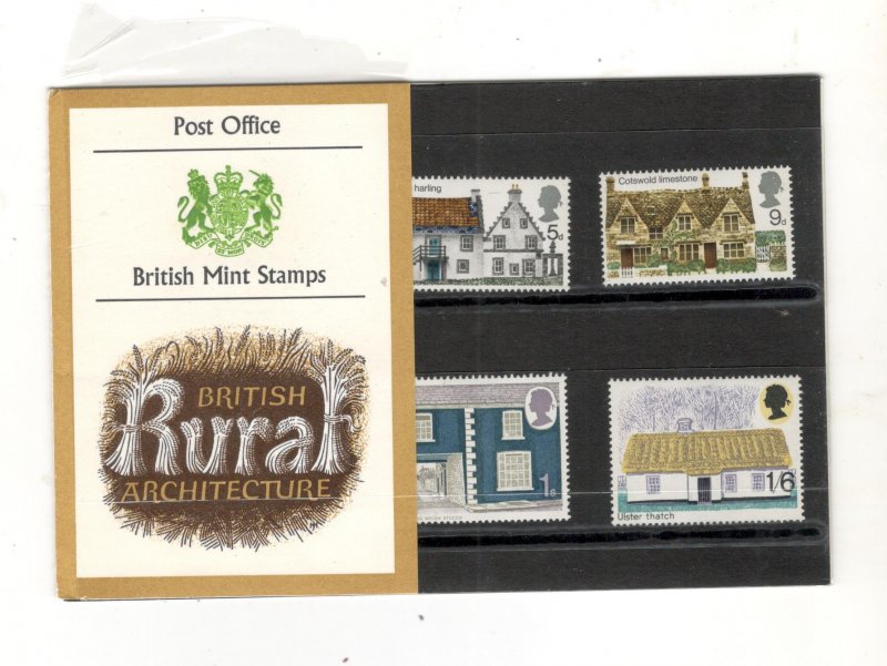 GREAT BRITAIN PRESENTATION PACKET, MNH:  BRITISH RURAL ARCHITECTURE