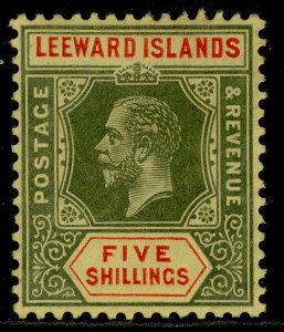 LEEWARD ISLANDS GV SG57, 5s green & red/yellow, M MINT. Cat £65.
