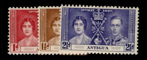 ANTIGUA GVI SG95-97, CORONATION set, M MINT.