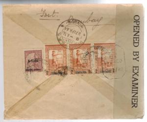 1944 Goa Portuguese India Censored Cover to Central Bank Bombay India