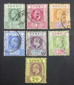 MOMEN: GAMBIA 1902-05 USED £110 LOT #64086