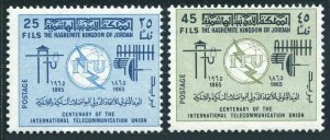 Jordan 518-519,519a,MNH.Michel 538-540. ITU-100,1965.Telecommunication equipment