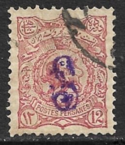 PERSIA IRAN 1899 12c Control Overprint Issue Sc 127 CTO Used