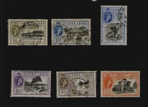 Sierra Leone 1956 Sc 196-97,99,201,03,07 FU