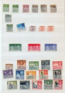 MALTA  GVI/QE to 10/-& 1 Pound MNH MH used to 2 Pounds (Apx 150) RAZ741