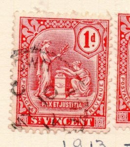 St Vincent 1909 Early Issue Fine Used 1d. 170217