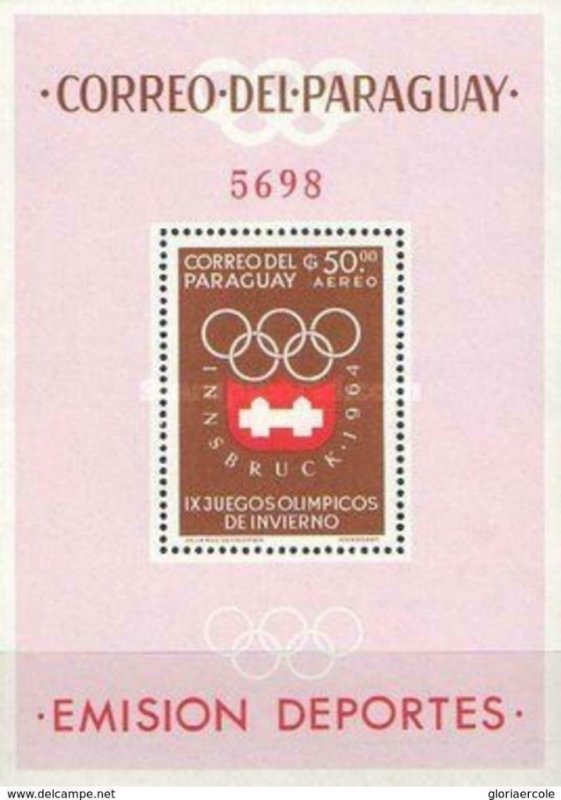 SW1299 - Paraguay - 1963 - Winter Olympic Games 1964 Innsbruck -- MNH Minisheet