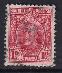 Southern Rhodesia #17b used 1933  George V  1p   Perf. 11 1/2