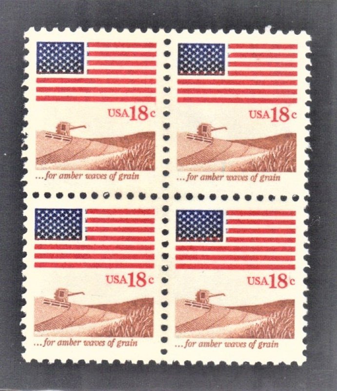 USA SCOTT #1890 MNH BLK of 4 1981 18c,  US FLAG