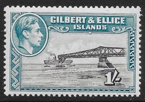 GILBERT & ELLICE IS. SG51a 1943 1/= BROWNISH-BLACK & TURQUOISE-BLUE MTD MINT