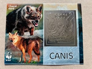 Stamps. Fauna Wolves  5 blocks Foil Silver perforated NEW 2023 year