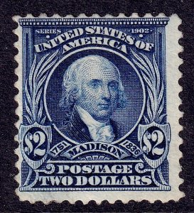 US Scott 312, 1903 Madison, $2 dark blue, H MINT
