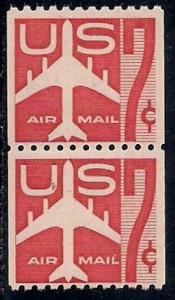 C61 7 cents Jet Silhouette, coil pair Stamp mint OG NH VF