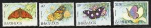 Barbados 602-6 MNH Butterflies, Flowers