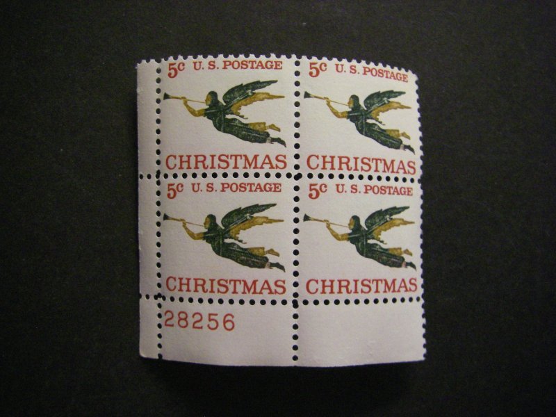 Scott 1276, Christmas Angel, 1965, PB4 #28256 LL, MNH Christmas, gum disturbed