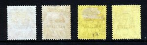 VIRGIN ISLANDS King George V 1916-19 WAR STAMP Set SG 78, 78a, 79a & 79b VFU