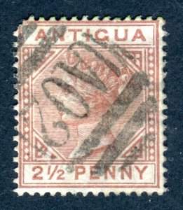 Antigua 1882 QV. 2 1/2d red brown. Used. Crown CA. SG22.