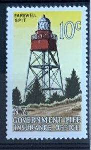 NEW ZEALAND 1969 LIGHTHOUSE 10c SGL61  UNMOUNTED MINT