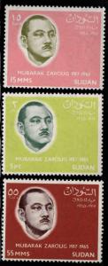 SUDAN Scott 188-190 MNH** 1966 set