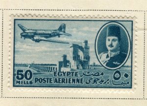 EGYPT; 1947 early AIRMAIL ( Dakota Plane ) Mint hinged 50m. value