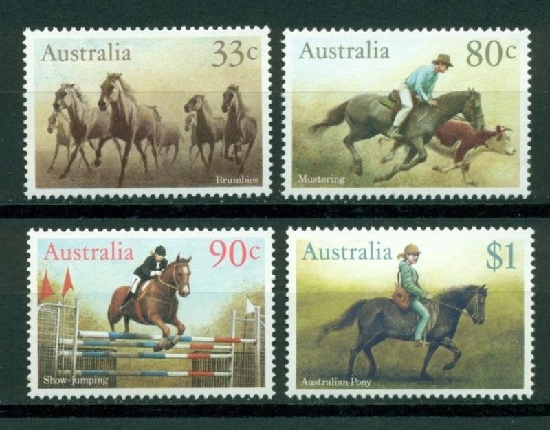 Australia Scott #984-987 MNH Horses Fauna CV$5+