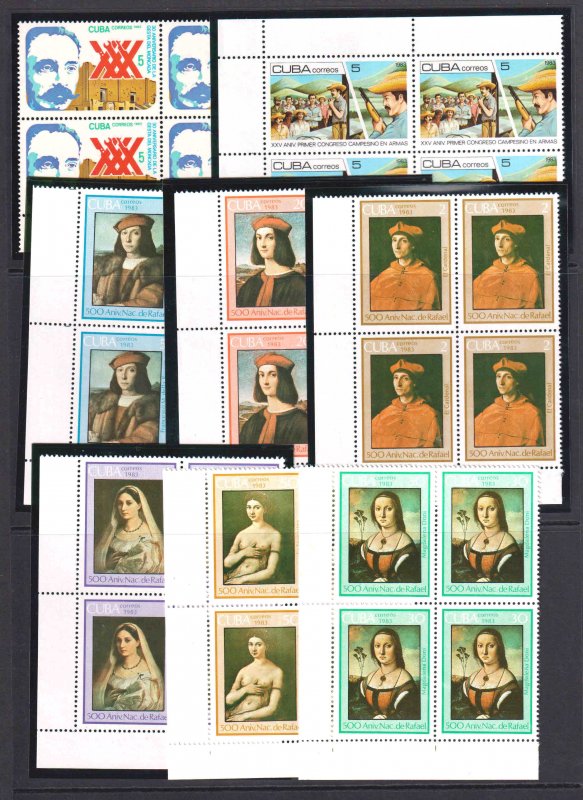 CUBA MODERN MINT NH BLOCKS MOST IN MOUNTS 2 PAGES