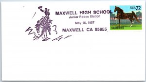 US SPECIAL EVENT COVER PICTORIAL CANCEL MAXWELL HIGH SCHOOL CALIFORNIA 1987 SB