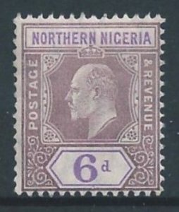 Northern Nigeria #24 NH 6p Edward VII Defin. - Wmk. 3