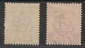 CAYMAN ISLANDS 1900 QV SET 1/2D AND 1D