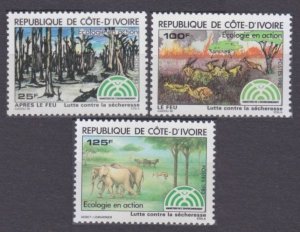 1983 Ivory Coast Cote d'Ivoire 792-794 Fauna - Elephants 5,00 €