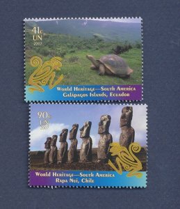 UNITED NATIONS UN - Scott 941-942  - MNH - Turtle, Galapagos, Rapa Nui Chile