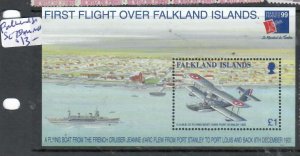 FALKLAND ISLANDS AIRPLANE MINI SHEET  SC 733   MNH    P0412C  H