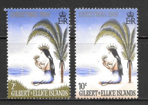 Gilbert & Ellice Islands Scott 157-58 Unused LHOG - 1969 Christmas Issue