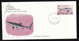 Flora & Fauna of the World #21d-stamp on FDC-Blue Shark-Marine Life-Tristan Da C