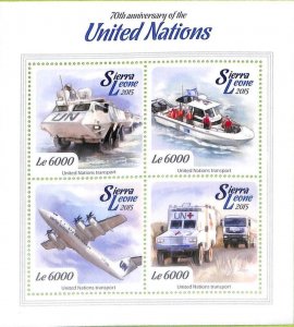 A8496 - SIERRA LEONE - Stamp Sheet - 2015 UN Transport