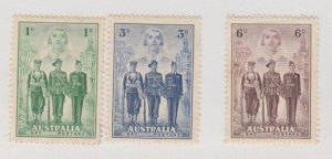 Australia Scott #184-185-186 Stamps - Mint Set