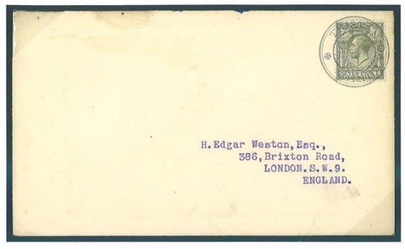 376f TRISTAN da CUNHA 7d GB KG5/GB London Edgar Weston {samwells-covers}