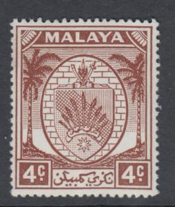 WS-C142 MALAYA - Negri Sembilan, 1949 4C. Brown, Coats Of Arms SG 45 MNH